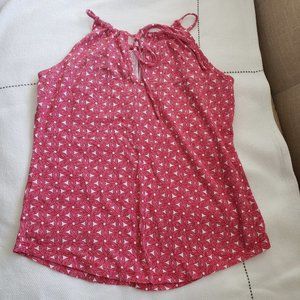 Banana Republic Red/White Geo Print Tank Petite Xs